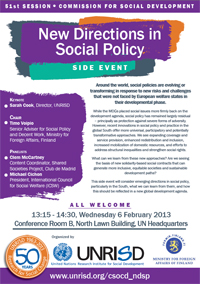 New Directions in Social Policy - A Side Event at the Commission for Social Development